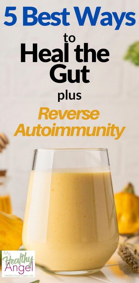 Gut health is closely linked to autoimmune disease. Here are 5 ways to heal the gut and reverse autoimmune disease. Heal The Gut, Healthy Gut Diet, Healing Smoothie, Autoimmune Paleo Recipes, Healing Diet, Heal Leaky Gut, Anti Inflammation Recipes, Gut Health Diet, Ways To Heal