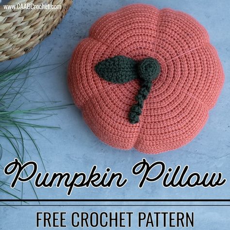 Pumpkin Pillow Pattern, Crochet Pumpkin Pillow, Christmas Tree Yarn, Throw Pillow Pattern, Pumpkin Pillow, Crochet Unique, Pumpkin Projects, Caron Simply Soft, Pumpkin Pillows