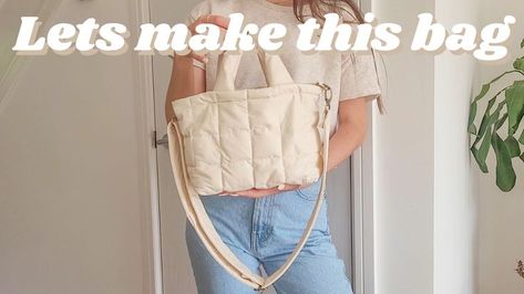 a diy quilted puffy cross-body bag Plush Bag Diy, Puffy Bag Diy, Mini Bag Diy Sewing, Bag Making Tutorial Video, Puffy Tote Bags, Mini Bag Pattern, Sew A Bag, Quilted Cross, Puffy Quilt