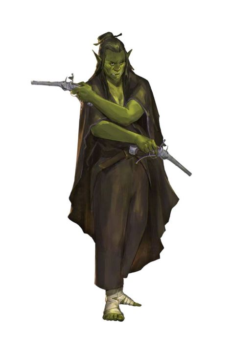 Male Half Orc Gunslinger Monk - Pathfinder 2E PFRPG PFSRD DND D&D 3.5 4E 5E 5th ed d20 fantasy Half Orc Gunslinger, Orc Gunslinger, Pathfinder Gunslinger, Gunslinger Dnd Male, Goblin Gunslinger, Monk Pathfinder, Pathfinder Orc, Dnd Monk, Dnd Orc