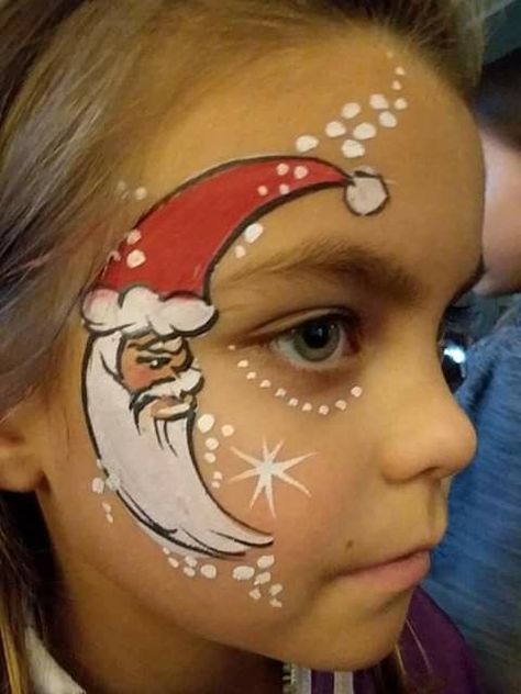 Face Painting Themes, Reindeer Face Paint, Christmas Party Makeup, Christmas Face Painting, Cheek Art, Christmas Makeup Look, Face Painting Easy, Winter Face, Kids Face Paint