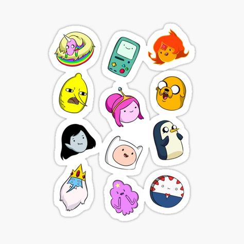 Adventure Time Cute, Adventure Time Stickers, Time Stickers, Adventure Time Cartoon, Anime Decor, Face Stickers, Chibi Drawings, Cartoon Stickers, Stickers For Sale