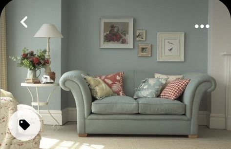 English Living Room Decor, Duck Egg Blue Living Room, Duck Egg Living Room, Modern English Country Decor, Vanessa Arbuthnott, Soft Furniture, Wall Colour, Shabby Chic Living Room, Cottage Living Rooms