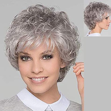 Pixie Cut Layered Short Dark Brown Mixed Blonde Wigs with Bangs for White Women Natural Real Hair Synthetic Wig with Bangs(Blonde Mixed Brown) Photo Color,10in : Amazon.ca: Beauty & Personal Care Curly Wigs For White Women, Gray Pixie, Wigs For White Women, Women Pixie Cut, Brown Photo, Grey Curly Hair, Short Shag Haircuts, Layered Short, Blonde Wigs