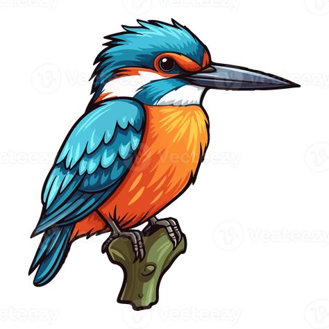 Colorful Kingfisher bird pop art style, Kingfisher Sticker, pastel cute colors, AI generated. Kingfisher Drawing Simple, Kingfisher Art Drawings, Colourful Bird Drawing, Kingfisher Bird Drawing, Kingfisher Drawing, Kingfisher Illustration, Easy Scenery, Kingfisher Painting, Kingfisher Art