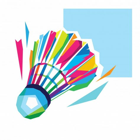 Colorful shuttlecock illustration | Premium Vector #Freepik #vector #design #sport #colorful #modern Badminton Pictures, Sports Illustrations Art, Badminton Logo, Satirical Illustrations, Zestaw Ikon, Racquetball, Sport Illustration, Sport Art, Sports Art