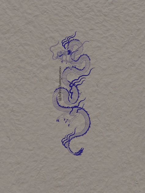 Vietnam Dragon Tattoo, Blue Ink Tattoos, Dragon Tattoo Sketch, Barber Tattoo, Anime Embroidery, Egyptian Tattoo, Dragon Tattoo Designs, Tattoo Sketch, Discreet Tattoos