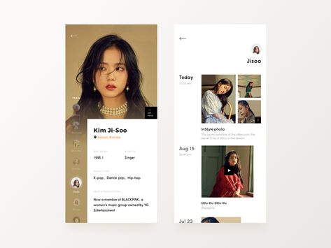 Personal page by Yisuriyo Personal Profile Design, Profile Page Ui, Profile Ui, Ui Design Mobile, Ui Ux 디자인, Web Design Examples, Mobile App Design Inspiration, Blog Graphics, Layout Design Inspiration