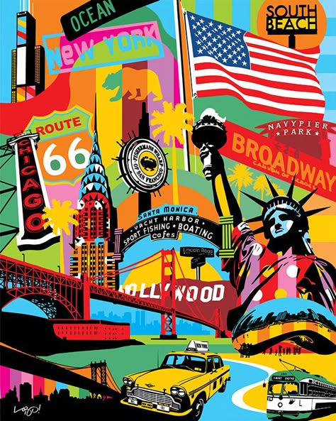 Pop Art Paintings by Artist Lobo #popart Pop Culture Art Wallpaper, Culture Collage Art, Pop Culture Wallpaper, American Culture Art, Pop Art Graphic Design, Pop Culture Aesthetic, New York Pop Art, Pop Art Inspiration, Pop Culture Posters