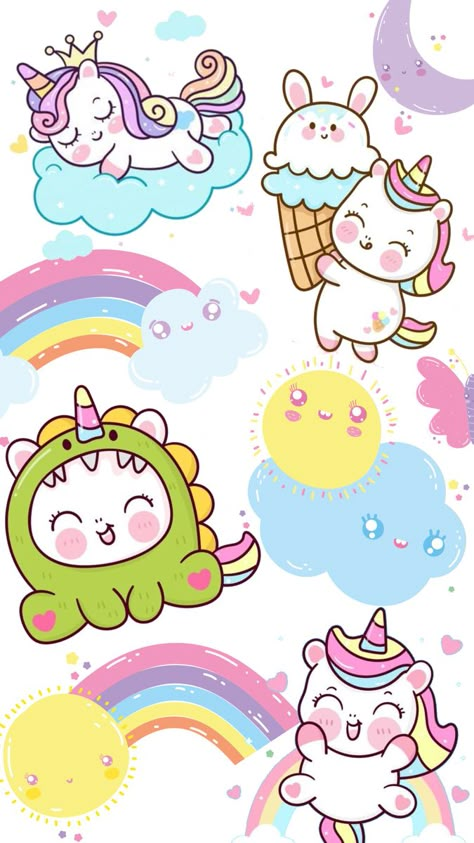 Unicorn Drawing Aesthetic, Unicorn Vector Illustration, Unicorn Hd, Magical Watercolor, Unicorn Wallpaper Cute, Cute Rainbow Unicorn, Owl Vector, Drawing Cartoon Faces, Unicorn Pictures