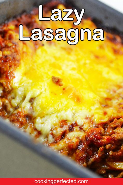 Craving lasagna but short on time? Try this lazy lasagna recipe that’s ready in a fraction of the time and tastes just as delicious! Lasagna Bake Casseroles, Lazy Man’s Lasagna, Ramen Lasagna Recipe, Dump Lasagna, Ww Lasagna, Quick Lasagna Recipe, Simple Lasagna Recipe, Quick Lasagna, Lazy Lasagna Recipe