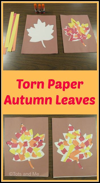 Torn Paper Autumn Leaves, Fall Craft Preschool Toddlers, Fall Crafts For Two Year Olds Easy, Simple Preschool Crafts Fall, Autumn Crafts For Kids Toddlers, Preschool Process Art Fall, October Projects For Preschoolers, Preschool Crafts For October, Autumn Activities For Kids Toddlers