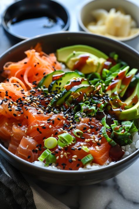 Explore the delicious world of homemade poke bowl sauce with this easy recipe! Elevate your bowl with a flavorful and spicy poke bowl sauce that will make your taste buds dance. This recipe is a game changer for any poke bowl lover looking to add an extra kick to their dish. Perfect for spicing up your favorite seafood or veggies. Try this homemade poke bowl sauce today and take your culinary skills to the next level! Best Poke Bowl Sauce, Pike Bowl Recipe, Japanese Poke Bowl, Poke Bowl Sauce Recipe, Bowl Sauce Recipes, Homemade Bowls, Poke Sauce Recipes, Poke Bowl Hawaii, Poke Bowl Sauce