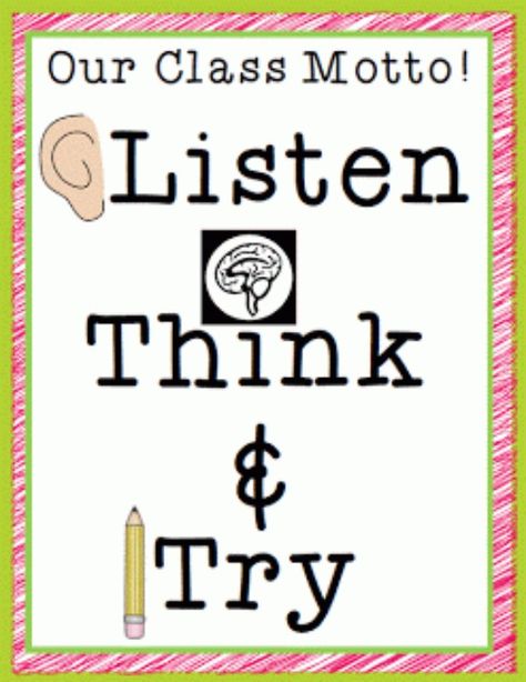 What is a tip to help students be successful when learning, taking standardized tests or working? Here is a project that helped our class create a motto for success and helped my students apply what they've been learning. Our Class Motto for SUCCESS! {Free Printable} Class Motto Ideas, Motto Ideas, Class Motto, Apple Facts, Life Cycle Craft, Central Message, Second Grade Teacher, 3rd Grade Reading, Classroom Printables