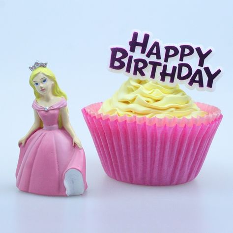 Prinzessin Tortenfigur mit Happy Birthday Schild Cupcake, Happy Birthday, Birthday, Pink, Quick Saves