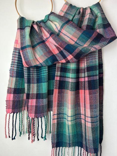 100%%20lambswool%20scarf/shawl,%20hand%20woven%20on%20my%20preloved%20floor%20loom%20in%20my%20garden%20studio%20overlooking%20the%20North%20Cornwall%20coastline.It%20is%20beautifully%20soft%20and%20light,%20and%20wide%20enough%20to%20wear%20over%20the%20shoulders.It%20measures%20199%20cms%20x%2047%20cms%20plus%20twisted%20ends.This%20is%20a%20one%20off%20piece North Cornwall, Woven Textiles, Waffle Weave, Wool Scarf, Cold Day, Scarf Shawl, Cornwall, Color Splash, Hand Woven