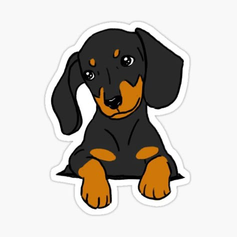 Dachshund Cream, Black And Tan Dachshund, Dog Pop Art, Painted Tote, Dachshund Puppies, Dachshund Puppy, Weiner Dog, Dog Stickers, Dog Drawing