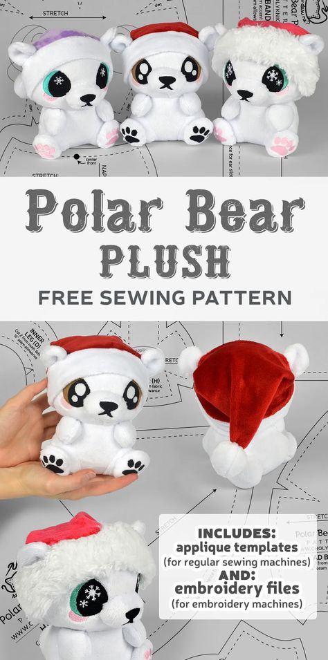 Yeti Plush Sewing Pattern, Free Pattern Friday, Free Sewing Patterns Plushies, Free Plushie Sewing Patterns, Sewing Stuffed Animals Patterns Free, Diy Plushies Patterns Free, Free Plushie Patterns, Felt Plushies Pattern, Plushie Patterns Free Templates