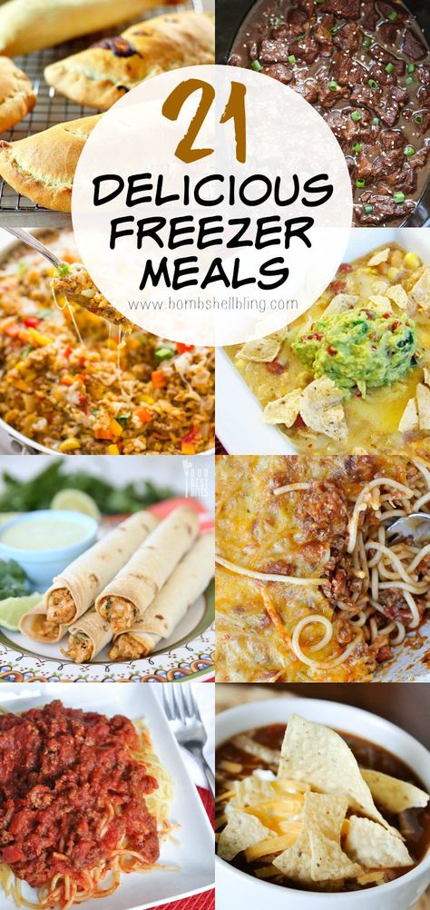 Freezer meals - perfect for busy families! Delicious Freezer Meals, Meals To Freeze, Freeze Meals, Plan Ahead Meals, Freeze Ahead Meals, Good Meals, Freezer Dinners, Slow Cooker Freezer Meals, Freezer Friendly Meals