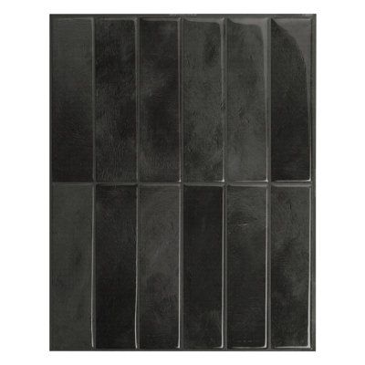 Premium peel-and-stick tiles made in North America: buy locally from the market leader in self-adhesive wall tiles. At Smart Tiles, we offer a large selection of easy-to-install, high-quality backsplash tile designs. Each pack of 4 tiles covers 2.8 sq ft (0.26 m2). Color: Black | Smart Tiles Peel & Stick Gel Backsplash Tile Morocco 12" x 9" Gel in Black | 0.07 D in | Wayfair SM1229G-04-QG Bathroom Wall Coverings, Self Adhesive Backsplash, Adhesive Backsplash, Backsplash Tile Design, Different Shades Of Black, Self Adhesive Wall Tiles, Stick Tile Backsplash, Black Backsplash, Smart Tiles