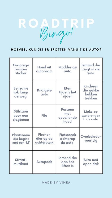 bingo, bingokaart, spel, spellen voor onderweg, kids, kinderen, familie, gezelschapsspel, challenge Auto Bingo, Summer Plans, Car Games, Simple Game, Bingo, Road Trip, Camping