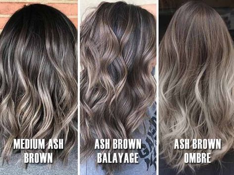 Brown Bayalage Hair, Ash Brown Hair With Highlights, Medium Ash Brown Hair, Ash Brown Hair Balayage, Ashy Brown Hair, Light Ash Brown Hair, Formal Skirts, Ash Brown Balayage, Ash Brown Hair Color