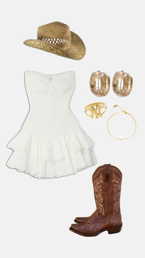 Country Concert Outfit Inspired, Western Dance Outfit Dresses, Country Concert Outfit Ideas Dress, Dress Outfits With Cowgirl Boots, Megan Moroney Outfits Concert, Flatland Cavalry Concert Outfit, Outfits For Zach Bryan Concert, Country Festival Outfit Summer Cowgirl, Banda Ms Concert Outfit Mexican