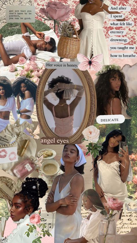 Ethereal #softgirl #cottagecore #blackwomen #artsy #flowers #floral Ethereal Aesthetic Outfits, Faerie Aesthetic, Fashion Feminine, Ethereal Aesthetic, Modern Princess, Black Femininity, Pink Girly Things, Barbie Princess, Healthy Lifestyle Inspiration