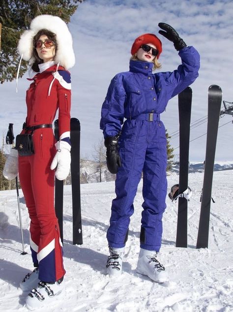 70s Ski Outfit, Snow Suit Aesthetic, Vintage Ski Suits For Women, Apres Ski Party Theme Outfit, Ski Suit Aesthetic, Vintage Ski Suit, 80s Ski Lodge Costume, 80s Ski Gear, 80s Ski Lodge