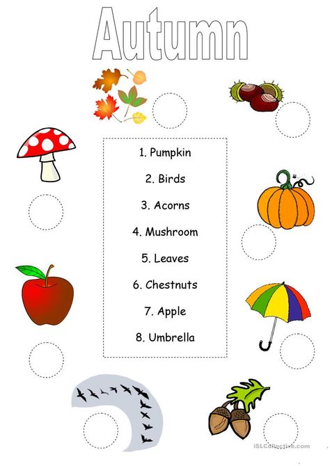 Autumn/Fall worksheet - English ESL Worksheets for distance learning and physical classrooms