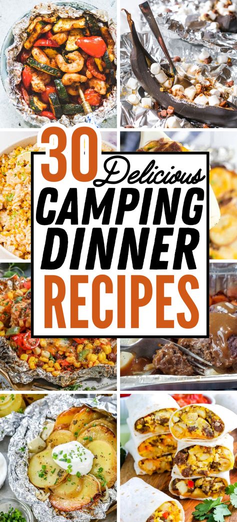 Best camping meals for your family! Hot weather food, meals for hot days dinners, summer dinner ideas too hot to cook, no cook dinner ideas summer, meals for a hot day summer dinners, easy summer dinner recipes for family with kids, easy camping meals for a crowd dinner, camping meals dinner over fire, tent camping dinner ideas,  campfire dutch oven dinner recipes, easy camping food ideas make ahead, rv dinner ideas camping foods. Camping Dinner Ideas, Campfire Dinner Recipes, Easy Camping Dinners, Campfire Meals, Campfire Dinners, Camping Food Make Ahead, Camping Dinner, Best Camping Meals, Honey Bourbon