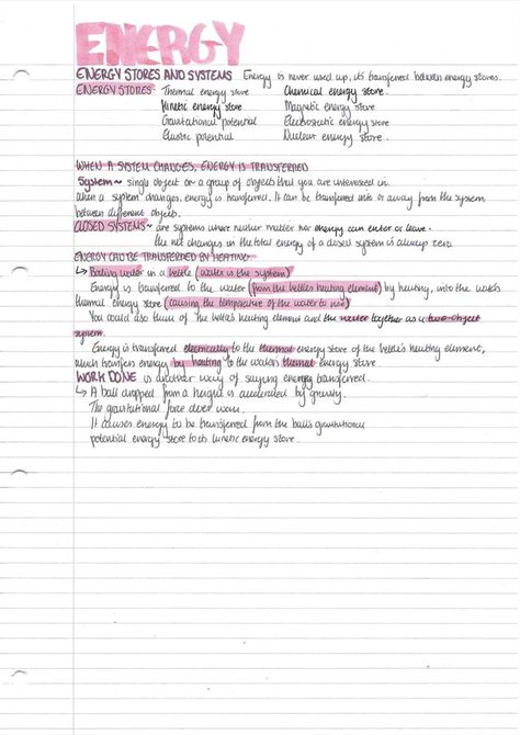 Gcse Science Revision, Physics Revision, Gcse Physics, Science Revision, Gcse Revision, Chemical Energy, Revision Guides, Physics Notes, Gcse Science