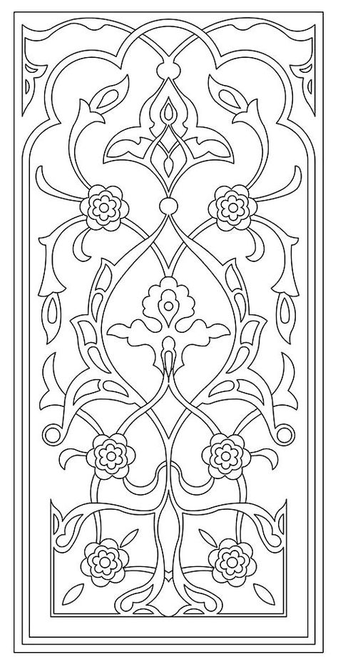 Embroidery Pattern.    jwt Islimi Pattern, Eslimi Pattern, Fleurs Art Nouveau, Islamic Design Pattern, Motif Arabesque, Cnc Art, Whole Cloth Quilts, Geometric Pattern Art, Islamic Art Pattern