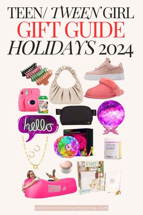 Discover the ultimate Gift Guide filled with Cool Gifts For Teens that will make any tween girl smile. Our Best Gifts for Tween Girls list is packed with trendy, fun, and thoughtful Gifts that are sure to impress for birthdays, holidays, or just because. Gift Guide Teen Girl, Stocking Stuffers Teen Girls, Fun Lights, Stocking Stuffers For Girls, Girls Gift Guide, Cool Gifts For Teens, Tie Dye Kit, Weird Gifts, Ultimate Gift Guide