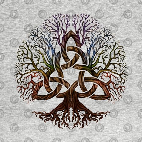 Celtic Drawings Art, Celtic Mandala Tattoo, Yddrasil Tree Tattoo, Tree Of Life Art Drawing, Ygdrassil Tattoo, Irish Gaelic Tattoo, Irish Tree Of Life, Celtic Knot Tree, Celtic Tree Tattoos