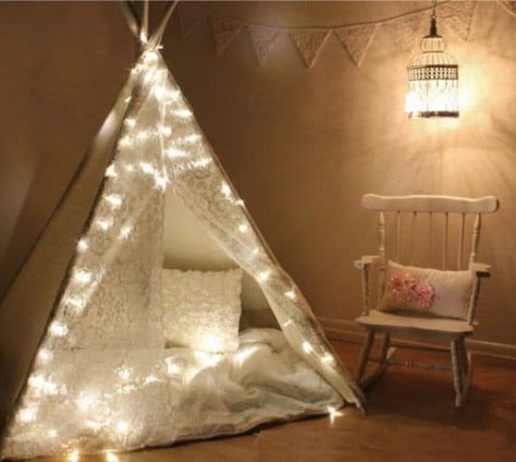 Reading Tent, Rooms Apartment, Girls Bed, Kids Teepee Tent, Kids Room Lighting, Smart Tiles, Teepee Kids, Teepee Tent, Big Girl Rooms