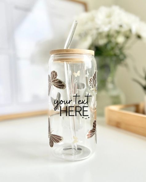 🌟✨ Exciting News! Our store is officially OPEN! ✨🌟 Say hello to our enchanting personalised glass tumblers featuring delicate butterflies! 🦋🌼 Add your name, a memorable date, or any special message to make it truly yours. These exquisite tumblers aren’t just beautiful, they’re a reflection of your unique style. 💫 Why blend in when you can stand out? Create your custom butterfly tumbler today and enjoy a touch of magic with every sip! 🍹💕 🛍️ Don’t miss out—head to our bio link to get your pe... Personalized Glass, Glass Tumbler, Create Yourself, Tumbler, How To Memorize Things, Gifts