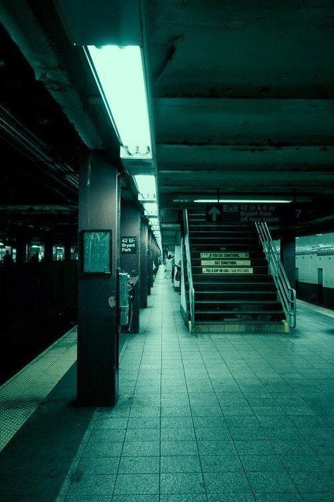 Vs Pink Wallpaper, Aztec Wallpaper, Wow Photo, Neon Noir, Bg Design, Dark Green Aesthetic, Subway Station, Dark City, Cinematic Photography