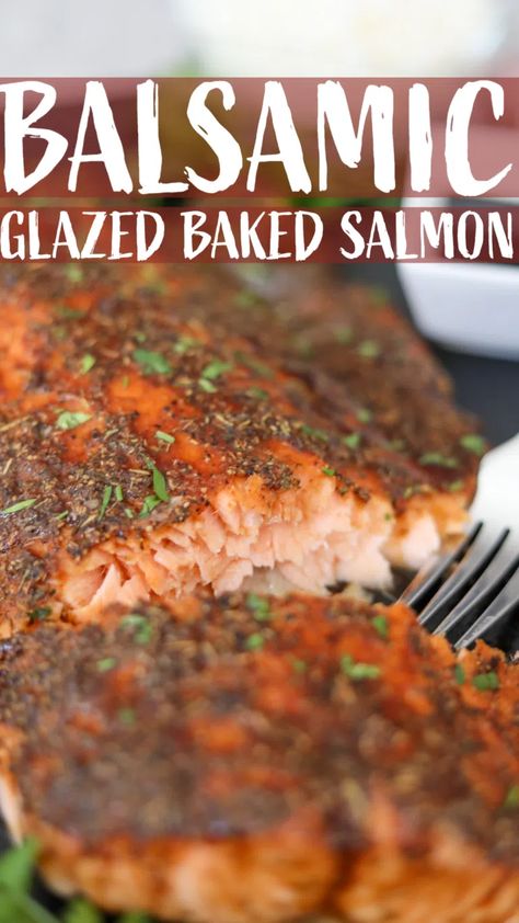 Salmon Oven, Baked Balsamic Salmon, Oven Baked Honey Garlic Salmon, Salmon Recipes Baked Oven, Balsamic Glazed Salmon Baked, Balsamic Glazed Salmon, Salmon Balsamic, Salmon With Balsamic Glaze, Baked Salmon Recipes Oven