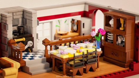 Autumn Winery (Dining Area) | Among all of the detail in thi… | Flickr Lego Dining Room, Bedroom Cartoon, Lego House Ideas, Lego Furniture, Lego Town, Lego Inspiration, Lego Table, Awesome Lego, Lego Modular