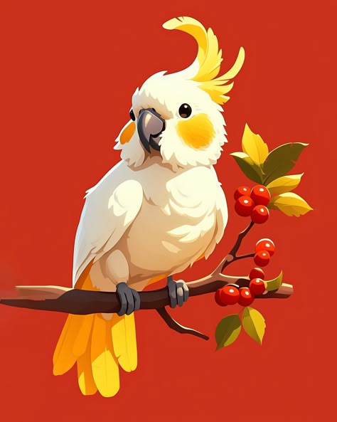 Hey, Conrad! Meet our lovely Cockatoo Conrad and also bring him to your home as beautiful illustration! Conrad The Cockatoo - Exclusive Illustration 🖼️ *High-Quality print *Available in various sizes *Perfect for kids rooms, living rooms or offices Don‘t miss out - Link in Bio! #minimalist #illustration #digitalillustrations #wild #adventure #cockatoo #inspiration #i̇llustragram #creative #decor #kidsroom #unique #animal #artgallery #homedecor #design #animalillustration #shop #highqualiti... Parrots Illustration, Animals Illustration Design, Cockatoo Drawing, Love Birds Illustration, Bird Illustration Design, Cockatoo Illustration, Link Illustration, Animal Meeting, Animal Character Illustration