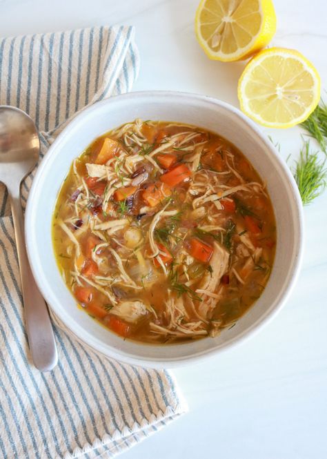 Spring Chicken & Wild Rice Soup with lemon and dill | Healthy Mama Kris Chicken Wild Rice Soup, Cooking Wild Rice, Spring Chicken, Chicken And Wild Rice, Wild Rice Soup, White Chicken Chili, Rice Soup, Wild Rice, Chicken Chili