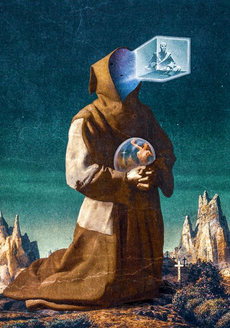 SPACE MONK BY NOUR RODRIGUEZ Occult Architecture, Monk Painting, Space Wizard, Esoteric Art, Psy Art, Alien Concept Art, Dark Art Drawings, Futuristic Art, Mystical Art