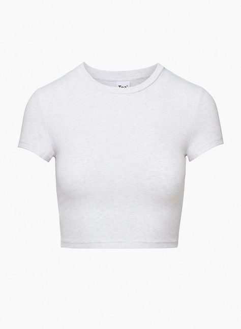 Tna Tnachill Ortiz Cropped T-Shirt - Heather Cloud White Everyday Stretches, Cropped White Tee, T Shirt Png, T Shorts, Crop Top Shirts, Cropped T Shirt, Basic Shirts, Basic Tops, White Crop Top