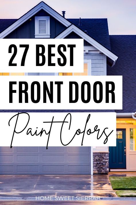 Looking for the best beautiful front door paint colors? Check out these trendy and modern options. Explore farmhouse to classic options. Front Door Paint Colors For Blue House, Paint Colors For Front Door Entrance, Diy Front Door Makeover Paint, Unusual Front Door Colors, Front Door Colors With Dark Brown House, Entry Door Paint Colors, Color Doors On Houses Entrance, What Color To Paint Front Door, Brown Front Door Paint