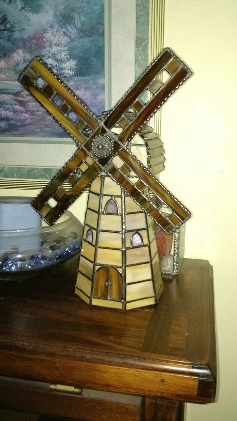 Windmill light created by Artist Stained Glass Stained Glass Patterns, Stained Glass, Stain, Created By, Glass, Pattern