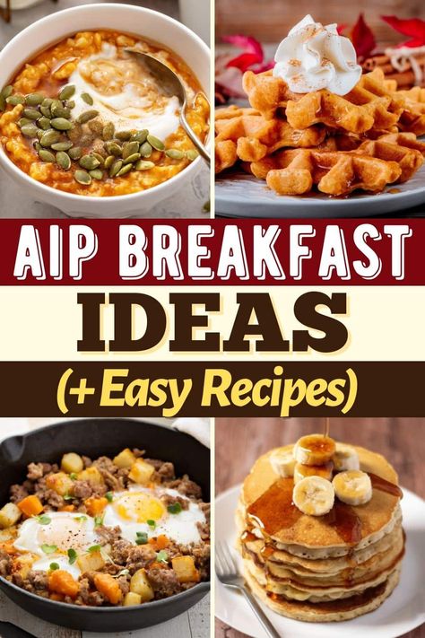 These easy AIP breakfast ideas are the best part of waking up! From avocado toast to bacon and eggs to pancakes, you'll find a recipe to love on this list. Aip Breakfast Bowl, Aip Breakfast Hash, Aip Protein Breakfast, Aip Diet Recipes Breakfast Ideas, High Protein Aip Breakfast, Aip Breakfast Recipes High Protein, Aip Breakfast Recipes Easy, Easy Aip Breakfast, Aip Recipes Easy