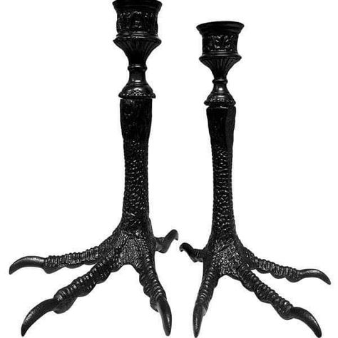 Black Candlesticks, Classic Furniture Design, Outdoor Textiles, Modern Candle Holders, Lantern Candle Decor, Goth Home, Candle Holder Decor, Royal Design, Spooky Decor