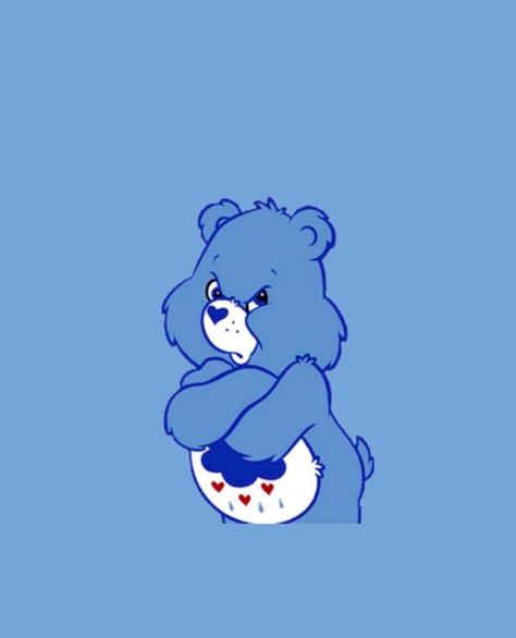 Blue Care Bears Aesthetic, Care Bears Wallpaper Ipad, Grumpy Care Bear Wallpaper, Grumpy Bear Wallpaper, Care Bears Icons, Care Bear Icon, Carebear Aesthetic, Care Bear Aesthetic, Blue Care Bear