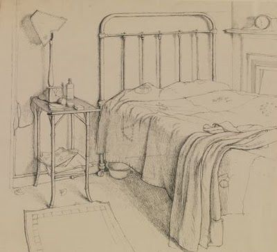 bedroom sketch Unmade Bed Drawing, Bed Drawing Sketches, Bedroom Sketch, Bed Drawing, Unmade Bed, Interior Illustration, Week 5, Drawing Sketches, Painter